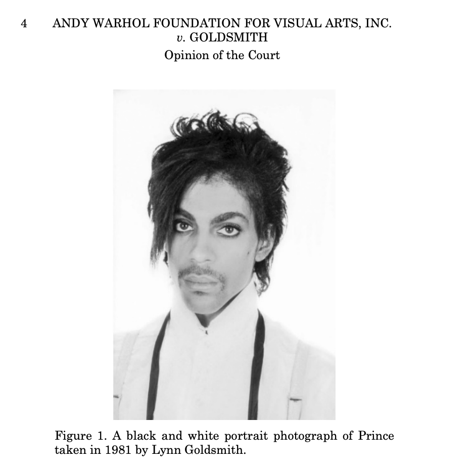 The original black and white portrait photograph of Prince taken in 1981 by Lynn Goldsmith